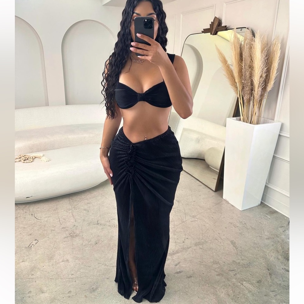 Black Maxi Skirt Set